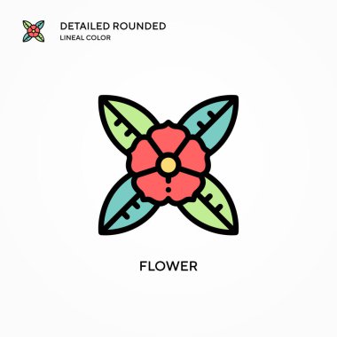 Çiçek vektör simgesi. Modern vektör illüstrasyon kavramları. Düzenlemesi ve kişiselleştirmesi kolay.