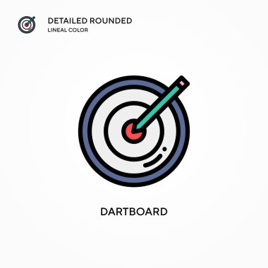 Dartboard vektör simgesi. Modern vektör illüstrasyon kavramları. Düzenlemesi ve kişiselleştirmesi kolay.