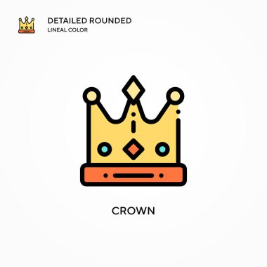 Crown vektör simgesi. Modern vektör illüstrasyon kavramları. Düzenlemesi ve kişiselleştirmesi kolay.