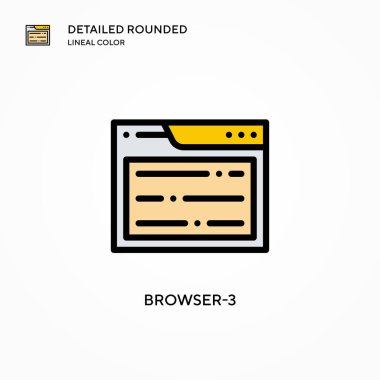 Tarayıcı-3 vektör simgesi. Modern vektör illüstrasyon kavramları. Düzenlemesi ve kişiselleştirmesi kolay.