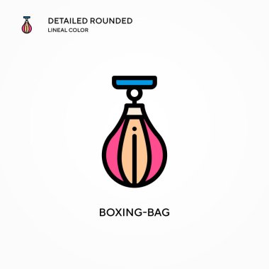 Boks torbası vektör simgesi. Modern vektör illüstrasyon kavramları. Düzenlemesi ve kişiselleştirmesi kolay.