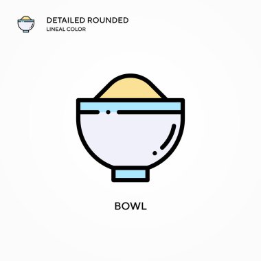 Bowl vektör simgesi. Modern vektör illüstrasyon kavramları. Düzenlemesi ve kişiselleştirmesi kolay.