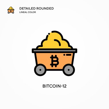 Bitcoin-12 vektör simgesi. Modern vektör illüstrasyon kavramları. Düzenlemesi ve kişiselleştirmesi kolay.