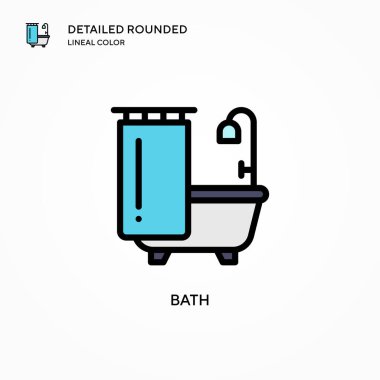 Banyo vektör simgesi. Modern vektör illüstrasyon kavramları. Düzenlemesi ve kişiselleştirmesi kolay.