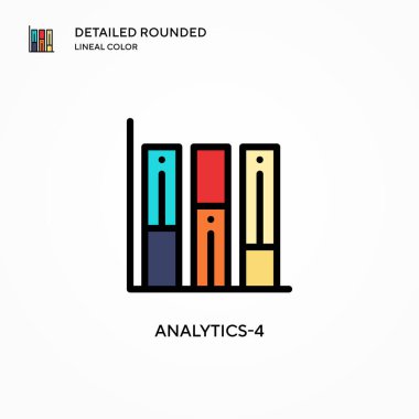 Analitik-4 vektör simgesi. Modern vektör illüstrasyon kavramları. Düzenlemesi ve kişiselleştirmesi kolay.