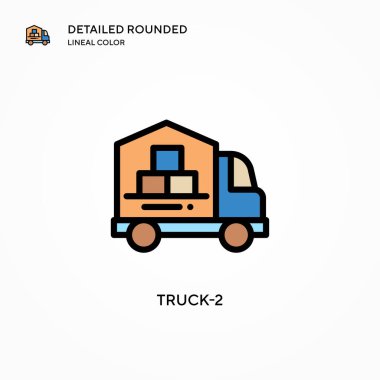Kamyon-2 vektör simgesi. Modern vektör illüstrasyon kavramları. Düzenlemesi ve kişiselleştirmesi kolay.