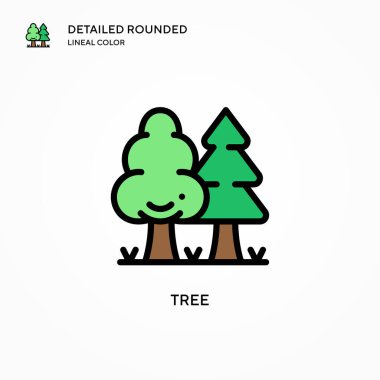 Ağaç vektör simgesi. Modern vektör illüstrasyon kavramları. Düzenlemesi ve kişiselleştirmesi kolay.