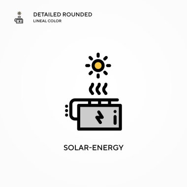 Güneş enerjisi vektör simgesi. Modern vektör illüstrasyon kavramları. Düzenlemesi ve kişiselleştirmesi kolay.