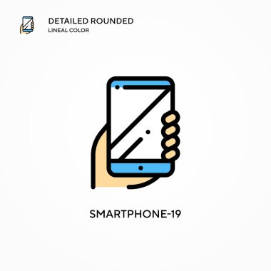 Akıllı telefon-19 vektör simgesi. Modern vektör illüstrasyon kavramları. Düzenlemesi ve kişiselleştirmesi kolay.