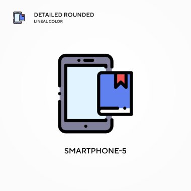 Akıllı Telefon-5 vektör simgesi. Modern vektör illüstrasyon kavramları. Düzenlemesi ve kişiselleştirmesi kolay.