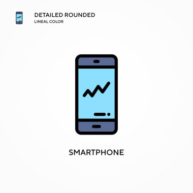 Akıllı telefon vektör simgesi. Modern vektör illüstrasyon kavramları. Düzenlemesi ve kişiselleştirmesi kolay.