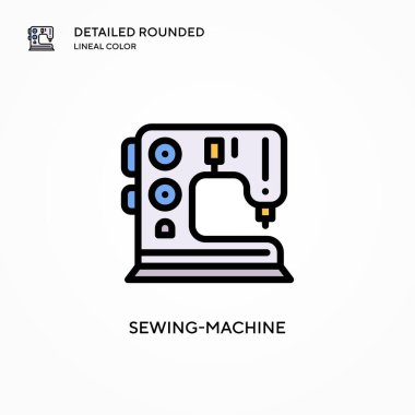 Dikiş makinesi vektör simgesi. Modern vektör illüstrasyon kavramları. Düzenlemesi ve kişiselleştirmesi kolay.