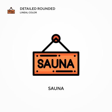 Sauna vektör simgesi. Modern vektör illüstrasyon kavramları. Düzenlemesi ve kişiselleştirmesi kolay.