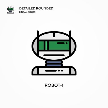 Robot-1 vektör simgesi. Modern vektör illüstrasyon kavramları. Düzenlemesi ve kişiselleştirmesi kolay.