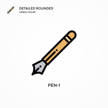Kalem-1 vektör simgesi. Modern vektör illüstrasyon kavramları. Düzenlemesi ve kişiselleştirmesi kolay.