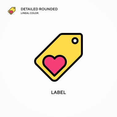 Etiket vektör simgesi. Modern vektör illüstrasyon kavramları. Düzenlemesi ve kişiselleştirmesi kolay.