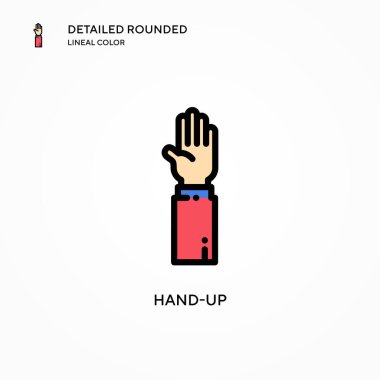 El kaldırma vektör simgesi. Modern vektör illüstrasyon kavramları. Düzenlemesi ve kişiselleştirmesi kolay.