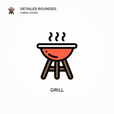 Izgara vektör simgesi. Modern vektör illüstrasyon kavramları. Düzenlemesi ve kişiselleştirmesi kolay.