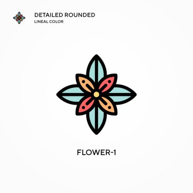 Çiçek-1 vektör simgesi. Modern vektör illüstrasyon kavramları. Düzenlemesi ve kişiselleştirmesi kolay.
