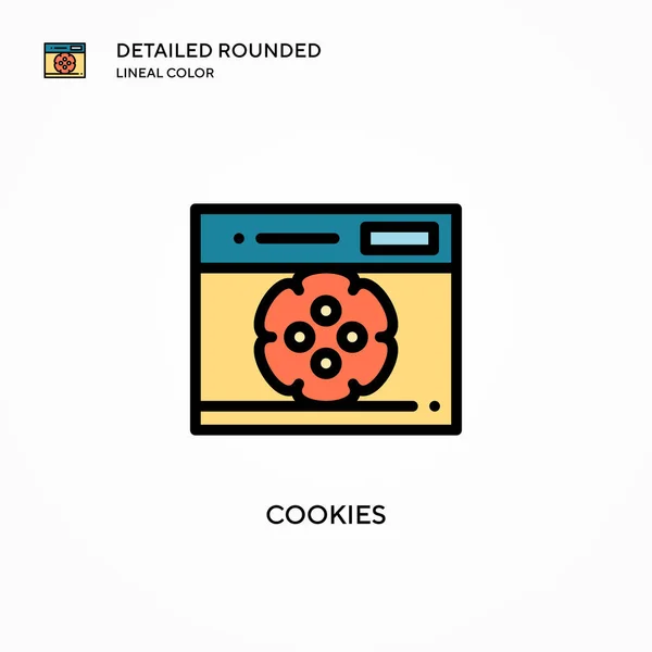 Icono Vector Cookies Conceptos Modernos Ilustración Vectorial Fácil Editar Personalizar — Archivo Imágenes Vectoriales