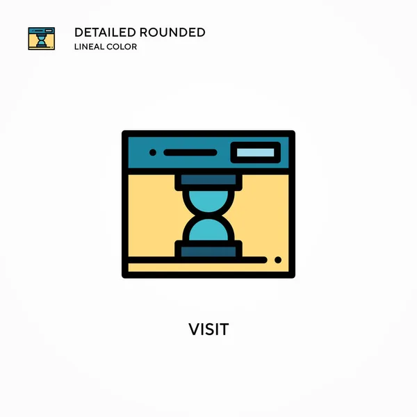 Visita Icono Vector Conceptos Modernos Ilustración Vectorial Fácil Editar Personalizar — Archivo Imágenes Vectoriales