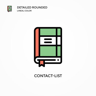 Kişi listesi vektör simgesi. Modern vektör illüstrasyon kavramları. Düzenlemesi ve kişiselleştirmesi kolay.