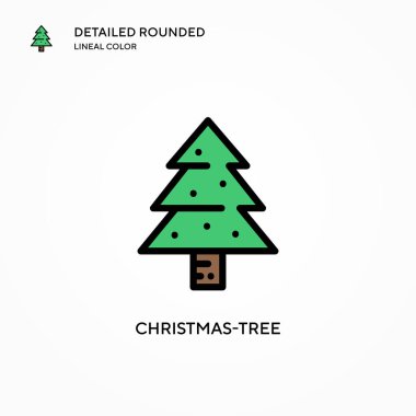 Noel ağacı vektör simgesi. Modern vektör illüstrasyon kavramları. Düzenlemesi ve kişiselleştirmesi kolay.