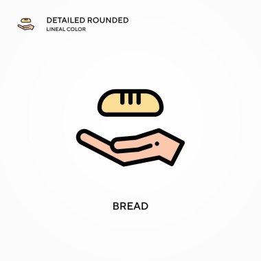 Ekmek vektör simgesi. Modern vektör illüstrasyon kavramları. Düzenlemesi ve kişiselleştirmesi kolay.