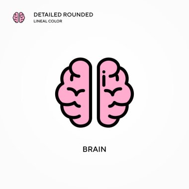 Beyin vektör simgesi. Modern vektör illüstrasyon kavramları. Düzenlemesi ve kişiselleştirmesi kolay.