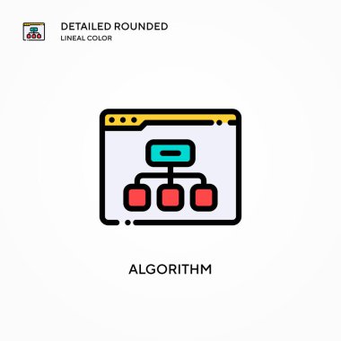 Algoritma vektör simgesi. Modern vektör illüstrasyon kavramları. Düzenlemesi ve kişiselleştirmesi kolay.