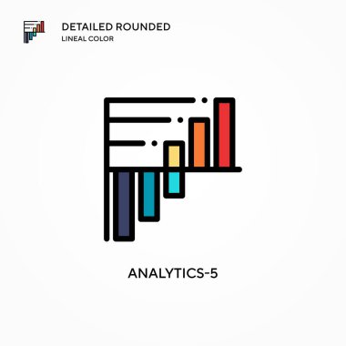 Analitik-5 vektör simgesi. Modern vektör illüstrasyon kavramları. Düzenlemesi ve kişiselleştirmesi kolay.