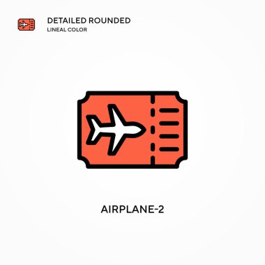 Uçak-2 vektör simgesi. Modern vektör illüstrasyon kavramları. Düzenlemesi ve kişiselleştirmesi kolay.