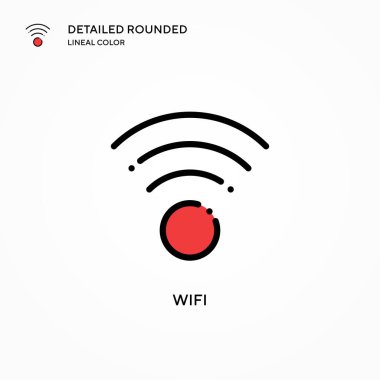 Wifi vektör simgesi. Modern vektör illüstrasyon kavramları. Düzenlemesi ve kişiselleştirmesi kolay.