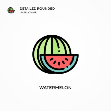 Karpuz vektör simgesi. Modern vektör illüstrasyon kavramları. Düzenlemesi ve kişiselleştirmesi kolay.