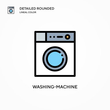 Çamaşır makinesi vektör simgesi. Modern vektör illüstrasyon kavramları. Düzenlemesi ve kişiselleştirmesi kolay.