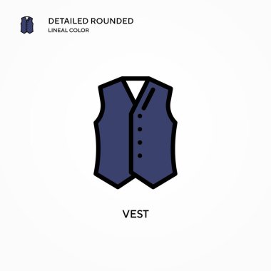 Yelek vektör simgesi. Modern vektör illüstrasyon kavramları. Düzenlemesi ve kişiselleştirmesi kolay.