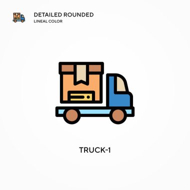 Kamyon-1 vektör simgesi. Modern vektör illüstrasyon kavramları. Düzenlemesi ve kişiselleştirmesi kolay.