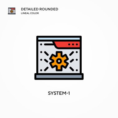 Sistem-1 vektör simgesi. Modern vektör illüstrasyon kavramları. Düzenlemesi ve kişiselleştirmesi kolay.