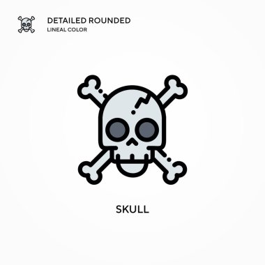 Kafatası vektör simgesi. Modern vektör illüstrasyon kavramları. Düzenlemesi ve kişiselleştirmesi kolay.