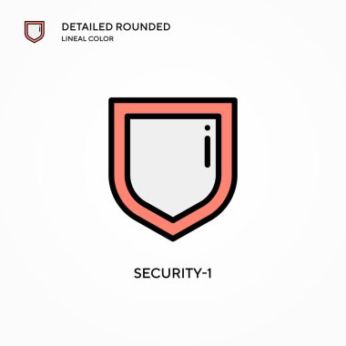 Güvenlik-1 vektör simgesi. Modern vektör illüstrasyon kavramları. Düzenlemesi ve kişiselleştirmesi kolay.