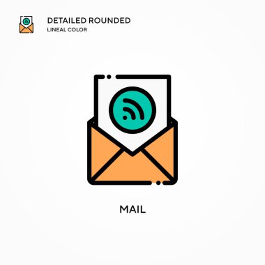 Posta vektör simgesi. Modern vektör illüstrasyon kavramları. Düzenlemesi ve kişiselleştirmesi kolay.