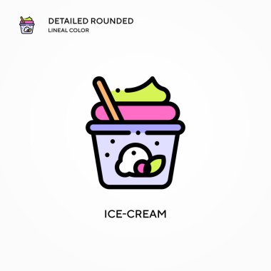 Dondurma vektör simgesi. Modern vektör illüstrasyon kavramları. Düzenlemesi ve kişiselleştirmesi kolay.
