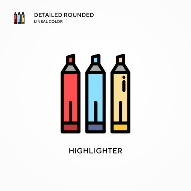 Vurgulama vektör simgesi. Modern vektör illüstrasyon kavramları. Düzenlemesi ve kişiselleştirmesi kolay.