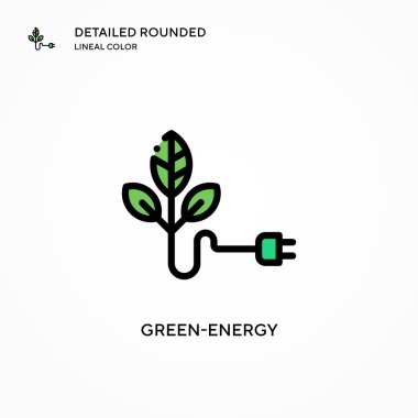 Yeşil enerji vektör simgesi. Modern vektör illüstrasyon kavramları. Düzenlemesi ve kişiselleştirmesi kolay.