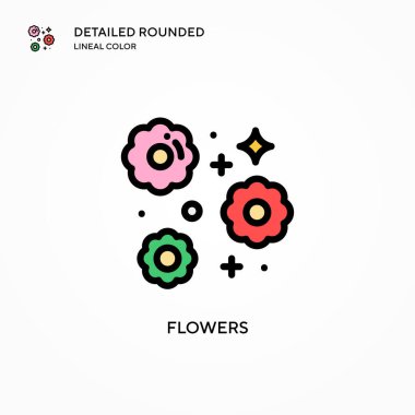 Çiçek vektör simgesi. Modern vektör illüstrasyon kavramları. Düzenlemesi ve kişiselleştirmesi kolay.