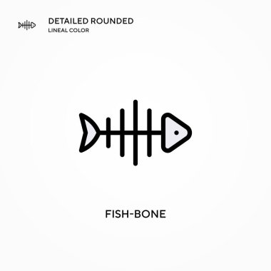 Balık kemiği vektör simgesi. Modern vektör illüstrasyon kavramları. Düzenlemesi ve kişiselleştirmesi kolay.