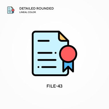 Dosya-43 vektör simgesi. Modern vektör illüstrasyon kavramları. Düzenlemesi ve kişiselleştirmesi kolay.
