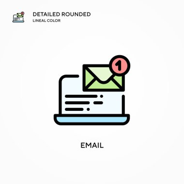 E- posta vektör simgesi. Modern vektör illüstrasyon kavramları. Düzenlemesi ve kişiselleştirmesi kolay.