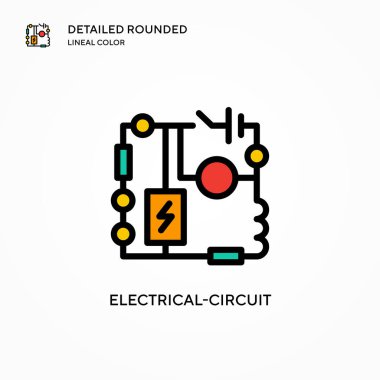Elektrik devresi vektör simgesi. Modern vektör illüstrasyon kavramları. Düzenlemesi ve kişiselleştirmesi kolay.