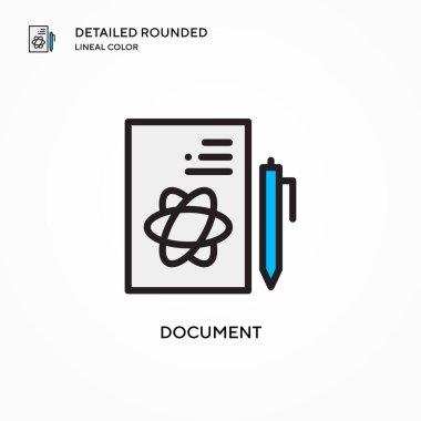 Belge vektör simgesi. Modern vektör illüstrasyon kavramları. Düzenlemesi ve kişiselleştirmesi kolay.